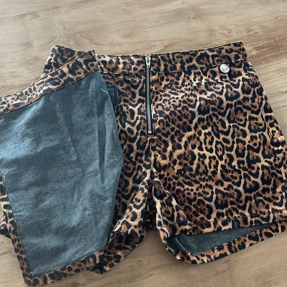 ZARA Faux Wrap Skort Leaopard Animal Print Grunge Goth Small Fall - Picture 4 of 7
